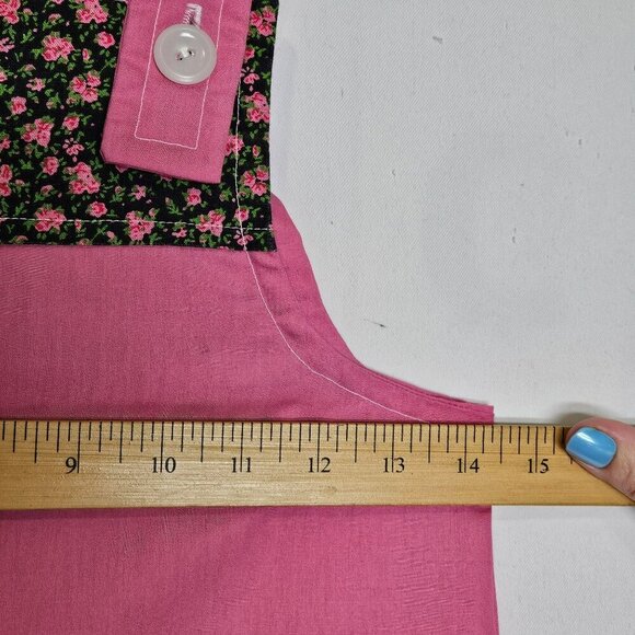 Homemade Pink & Ditzy Floral Girls Pinafore Dress With Pocket size 10 Cottage - Picture 4 of 5